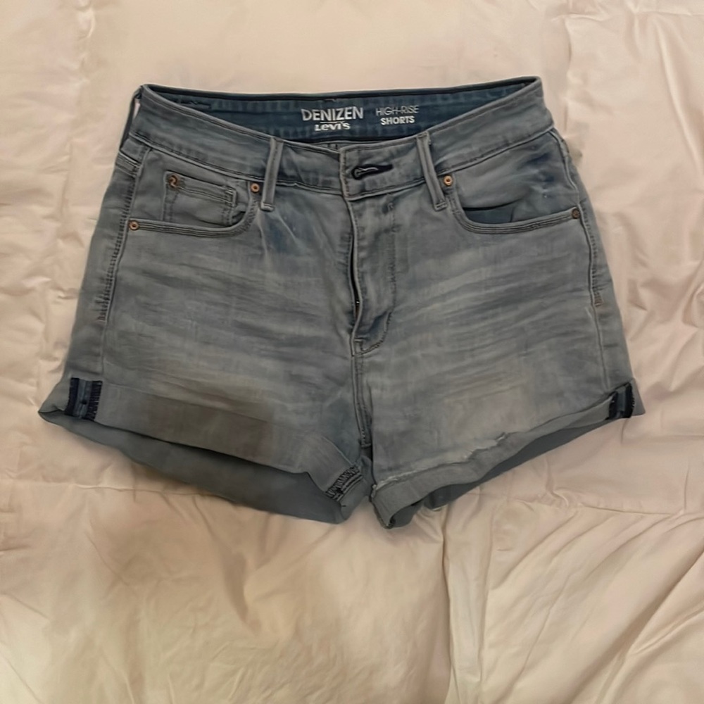 Womens, high-rise, denim shorts